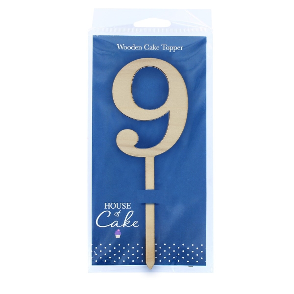 Cake Topper - 9 - Wood